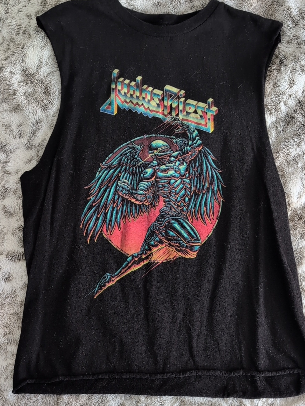 Black Graphic Judas Priest Tee - Band Logo Design